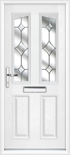 Wiltshire Clear Diamond red composite front door